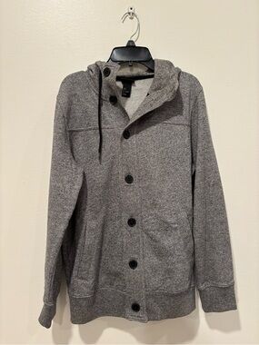 H&M Heather Gray Hooded Knit Jacket